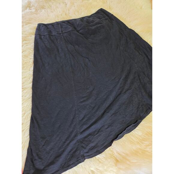 Prana black jersey knit asymmetrical t-shirt skirt Shin length black XL - Picture 1 of 9